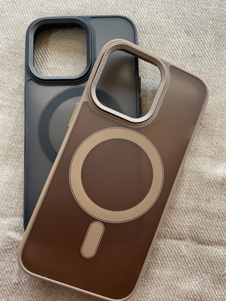 iPhone 16 designer smoked case with camera protection and MagSafe charging