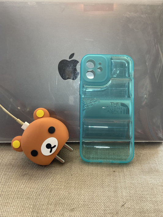 Back Cover Case for iPhone Soft Flexible TPU Shockproof Protective Luxury North Puffer Edition Case (Mint Color)