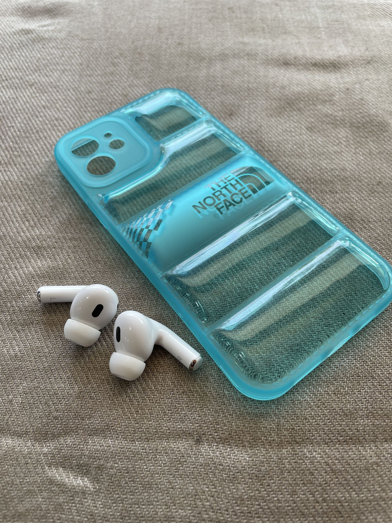 Back Cover Case for iPhone Soft Flexible TPU Shockproof Protective Luxury North Puffer Edition Case (Mint Color)
