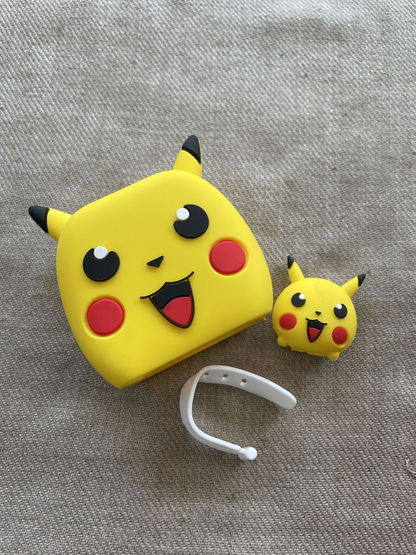 Protective Case Cover 4in1 Compatible with Apple 20W/18W iPhone USB-C Power Adapter Charger Protection Case with Wire Saver, 3D Cartoon Character Case 360 Degree Protection Cover(Pikachu)