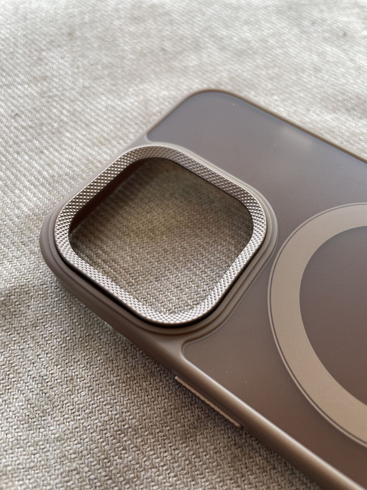 iPhone 16 designer smoked case with camera protection and MagSafe charging